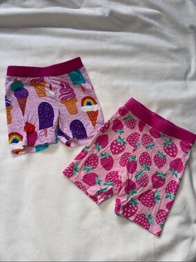 Little Sleepies Pink Strawberry & Ice Cream Print Pajama Shorts 12/18 Months